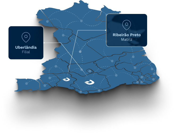 Mapa do Brasil mostrando a atuação nacional da Dominium